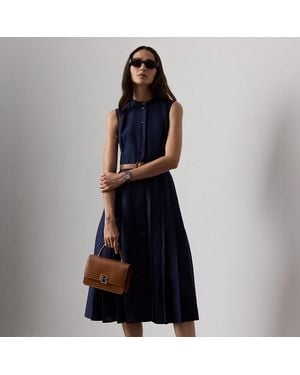 Ralph Lauren Kennedi Linen Sleeveless Day Dress - Blue