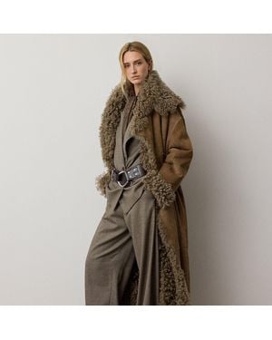 Ralph Lauren Justyn Reversible Wool Shearling Coat - Green