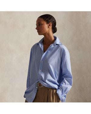 Polo Ralph Lauren Relaxed Fit Cotton Poplin Shirt - Blue