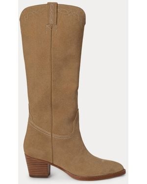 Ralph Lauren Harpher Suede Tall Boot - Brown