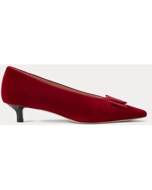 Ralph Lauren Zapato De Salón Francesca De Terciopelo - Rojo