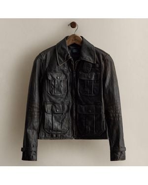 Ralph Lauren C. 2008 Leather Utility Jacket - Black