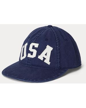Polo Ralph Lauren Gorra De Sarga Con Aplique - Azul