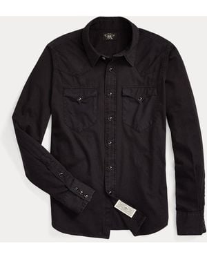 RRL Cotton Twill Western Shirt - Black