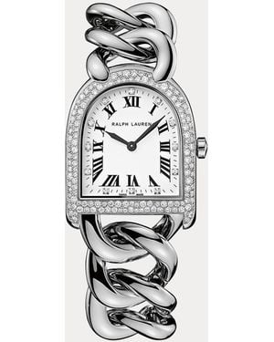 Ralph Lauren Petite-Link Steel With Diamonds - Metallic