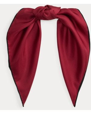 Ralph Lauren Dog Silk Square Scarf - Red