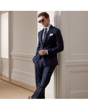 Ralph Lauren Gregory Hand-Tailored Plaid Trouser - Blue