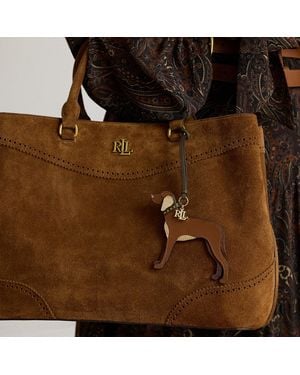 Ralph Lauren Ralph Suede-Trim Leather Vizsla Charm - Brown