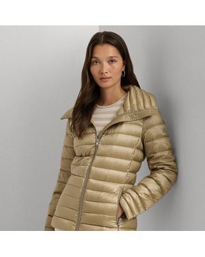 Ralph Lauren Oversize-collar Quilted Down Coat - Brown