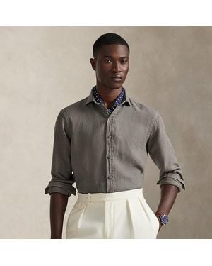 Polo Ralph Lauren Classic Fit Slub Linen Shirt - Gray