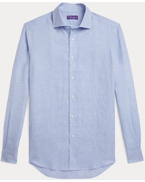 Ralph Lauren Houndstooth Linen Shirt - Blue