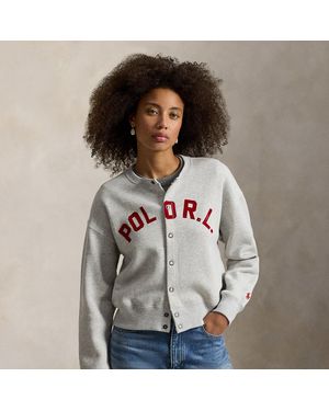 Polo Ralph Lauren Logo Fleece Cardigan - Grey