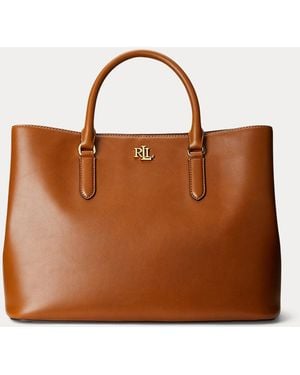 Ralph Lauren Leather Large Marcy Satchel - Green