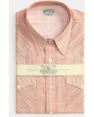 RRL Slim Fit Stripe-Print Western Shirt - Pink