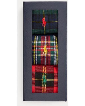 Polo Ralph Lauren Cadeauset Van 3 Paar Geruite Broeksokken - Blauw