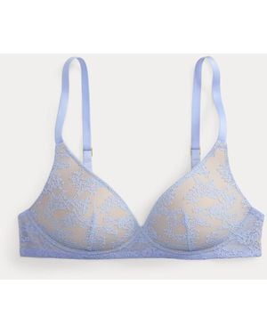 Ralph Lauren Kanten Bralette Met Diepe Halslijn - Blauw