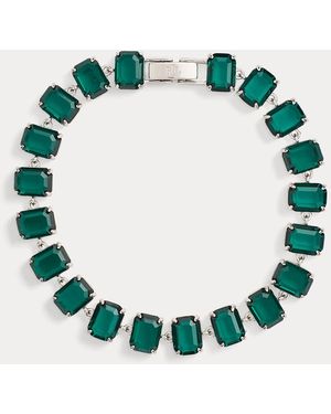 Ralph Lauren Rhodium-Plated Stone Tennis Bracelet - Green