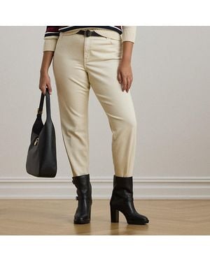 Ralph Lauren Taglie Plus - Jeans dritti a vita alta alla caviglia - Neutro