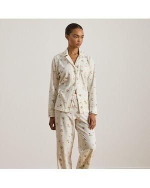 Ralph Lauren Pigiama in pile a fiori - Neutro