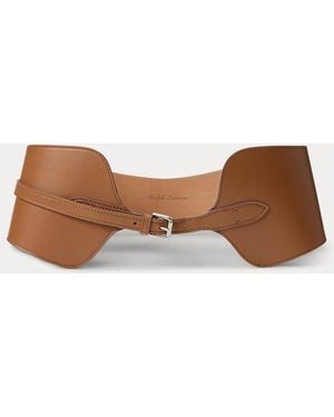 Ralph Lauren Ralph Lauren Box Calfskin Wide Corset Belt - Brown