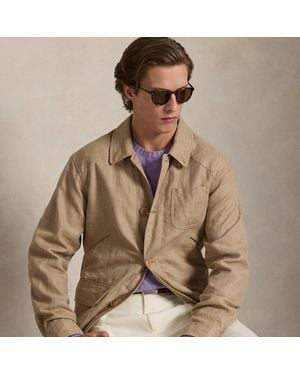 Polo Ralph Lauren Linen Herringbone Utility Jacket - Brown