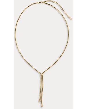 Ralph Lauren Collana a Y placcata oro con pavé - Metallizzato