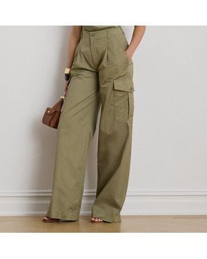 Ralph Lauren Cotton Twill Wide-Leg Cargo Trouser - Green