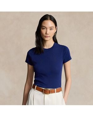 Polo Ralph Lauren Rib-knit Cotton Tee - Blue