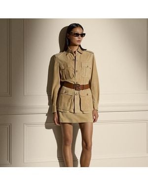 Ralph Lauren Falda Careen De Ante De Cordero - Neutro