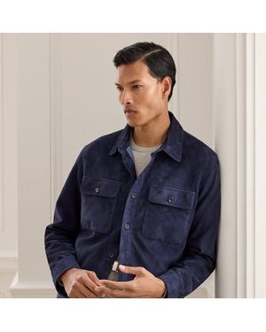Ralph Lauren Calloway Suede Shirt Jacket - Blue