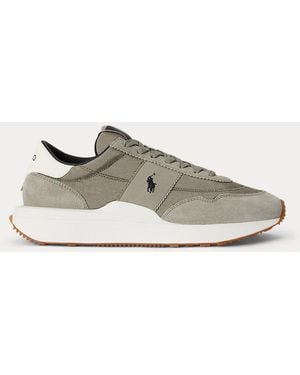 Polo Ralph Lauren Train 89 Suede-Panelled Trainer - Grey