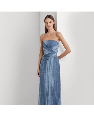 Ralph Lauren Abito senza spalline con stampa tie-dye - Blu