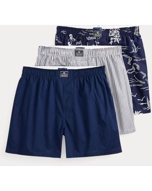 Polo Ralph Lauren Cotton Boxer 3-Pack - Blue