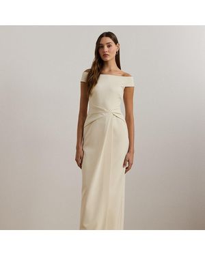 Ralph Lauren Petite - Crepe Off-the-shoulder Gown - Natural