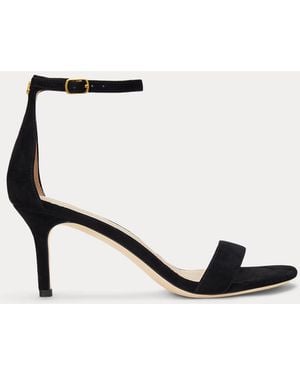 Ralph Lauren Ralph Lauren Allie Mid-Heel Suede Sandal - Black
