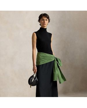 Ralph Lauren Taffeta-Sash Maxiskirt - Green