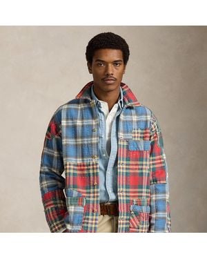 Polo Ralph Lauren Patchwork Plaid Flannel Overshirt - Blue