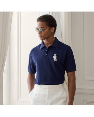 Ralph Lauren Polo Bear Cotton-Cashmere Polo Shirt - Blue