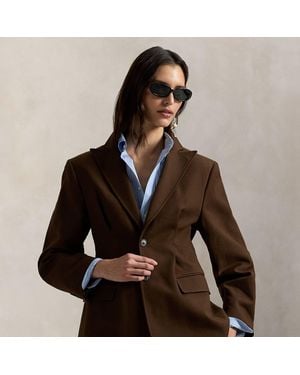 Polo Ralph Lauren Single-Breasted Cotton-Wool Crepe Blazer - Brown