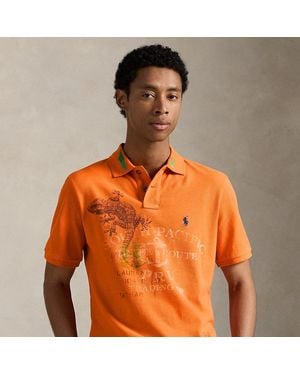 Ralph Lauren Classic Fit Mesh Graphic Polo Shirt - Orange
