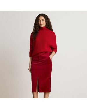 Ralph Lauren Falda De Tubo De Terciopelo Elástico - Rojo