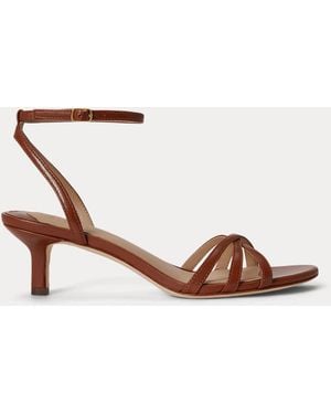 Ralph Lauren Kendyl Kitten-Heel Nappa Leather Sandal - Pink