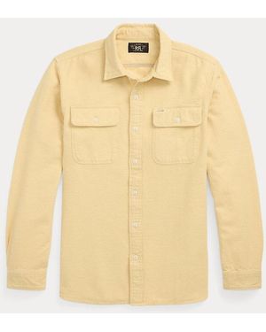 RRL Angerautes Chamois-Arbeitshemd - Gelb