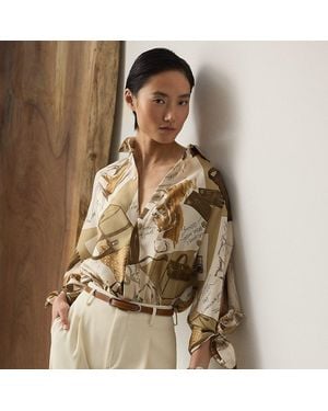 Ralph Lauren Chemisier Karen En Soie À Motif Journal - Neutre