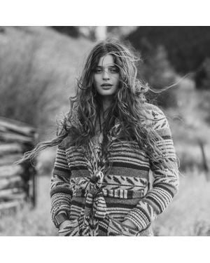 RRL Cárdigan De Mezcla De Lana Con Rayas - Gris