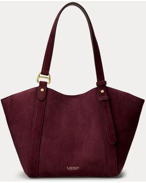 Ralph Lauren Sheep-Suede Small Tasha Tote Bag - Purple