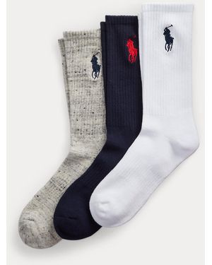 Polo Ralph Lauren Big Pony Crew Sock 3-Pack - Blue