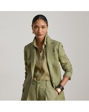 Ralph Lauren Linen-Blend Twill Blazer - Green