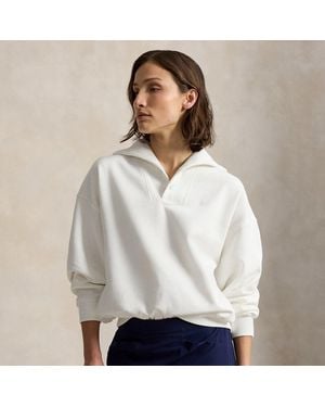 Polo Ralph Lauren Wimbledon Logo Fleece Mockneck - White