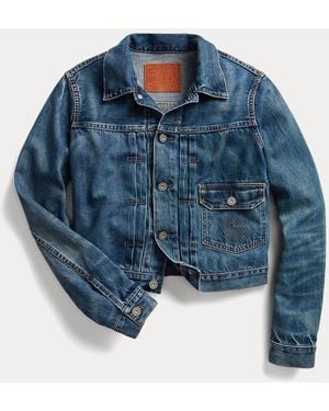 RRL Cropped Denim Jacket - Blue